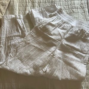 H&M white linen pants